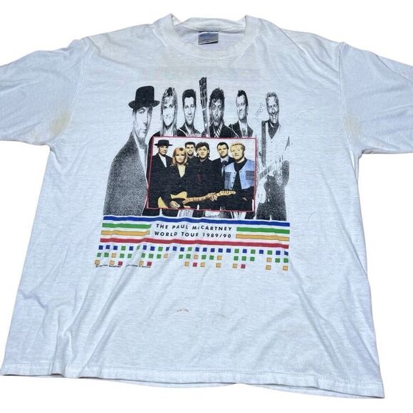 Vintage 80s Paul McCartney World Tour T Shirt XL - Picture 2 of 7